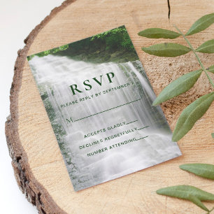 Waterfall Nature Outdoor Wedding RSVP Karte