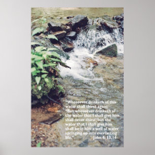Waterfall Scripture Poster