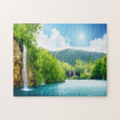 Waterfall See-Landschaftspuzzle Puzzle (Horizontal)