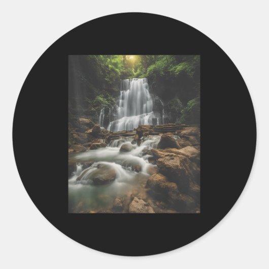 Waterfall Style Life_ Pastel Falls And Nature Call Runder Aufkleber (Vorderseite)