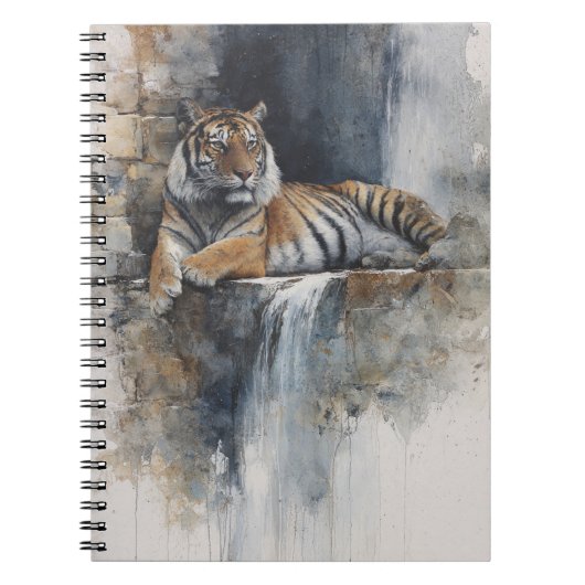 Waterfall Tiger Notebook Notizblock (Vorderseite)