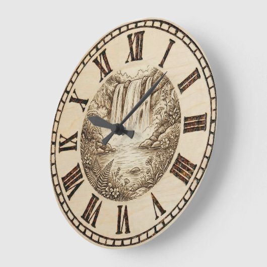 Waterfall Wall Clock Große Wanduhr (Winkel)