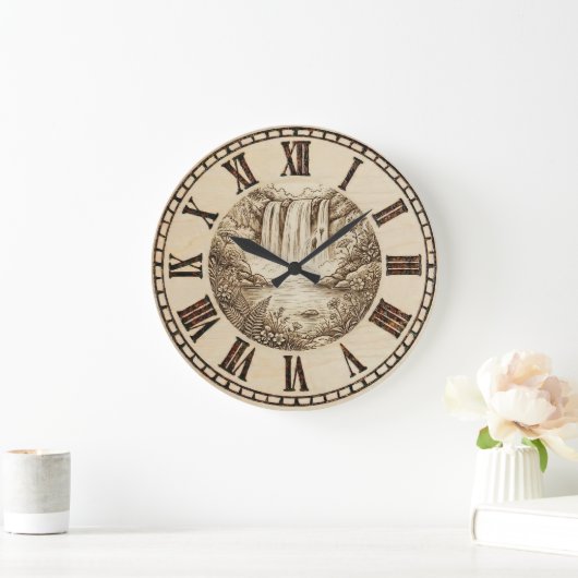 Waterfall Wall Clock Große Wanduhr (Zuhause)