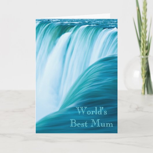 Waterfall World's Best Mum Karte (Vorderseite)