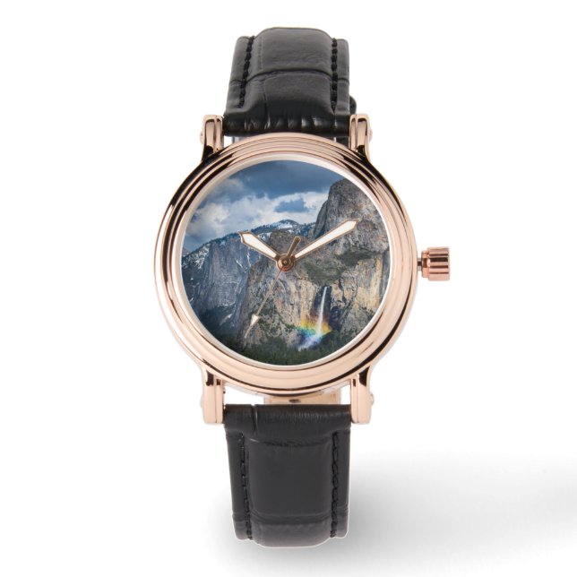 Waterfalls | Bridal Veil Falls Yosemite California Armbanduhr (Vorderseite)