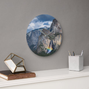 Waterfalls Bridal Veil Falls Yosemite California Große Wanduhr