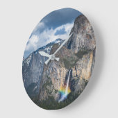Waterfalls | Bridal Veil Falls Yosemite California Große Wanduhr (Winkel)