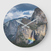 Waterfalls | Bridal Veil Falls Yosemite California Große Wanduhr (Vorderseite)