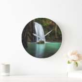 Waterfalls | Erawan Waterfall, Thailand Große Wanduhr (Zuhause)