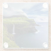 Waterfalls | Faroe Islands, Denmark Glasuntersetzer (Rückseite)