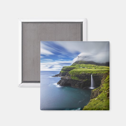 Waterfalls | Faroe Islands, Denmark Magnet (Vorderseite/Rückseite)