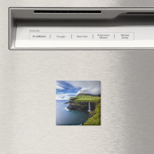 Waterfalls | Faroe Islands, Denmark Magnet (In Situ (Geschirrspüler))