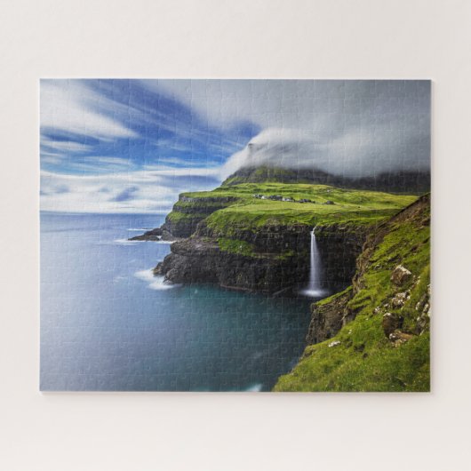 Waterfalls | Faroe Islands, Denmark Puzzle (Horizontal)