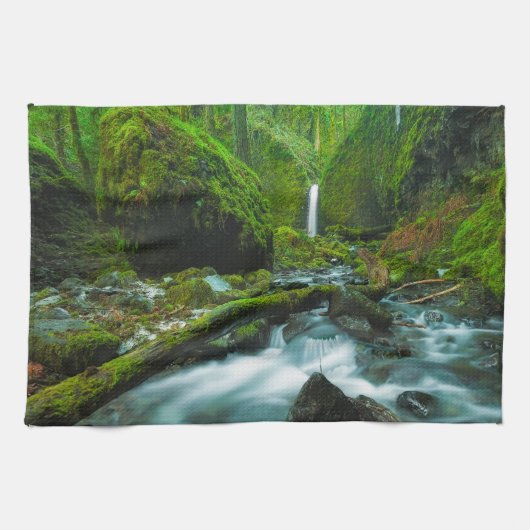 Waterfalls | Grotto Falls, Oregon Geschirrtuch (Horizontal)
