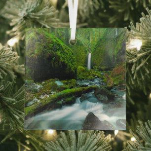 Waterfalls Grotto Falls, Oregon Ornament Aus Glas