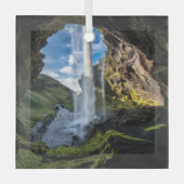 Waterfalls | Icelandic Waterfall Ornament Aus Glas (Vorderseite)