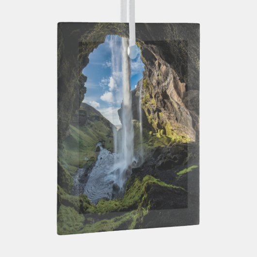 Waterfalls | Icelandic Waterfall Ornament Aus Glas (Vorderseite Rechts)