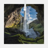 Waterfalls | Icelandic Waterfall Ornament Aus Glas (Rückseite)