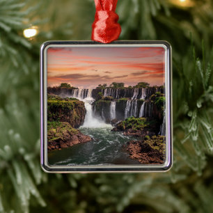 Waterfalls Iguacu National Park Ornament Aus Metall