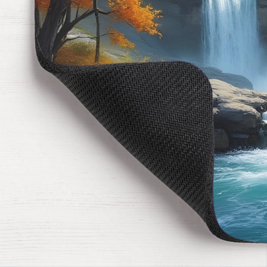 Waterfalls in Autumn Mousepad (Ecke)