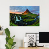 Waterfalls | Kirkjufell, Iceland Poster (Heimbüro)