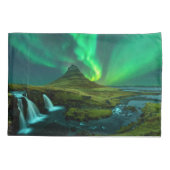 Waterfalls | Kirkjufellfoss Waterfall, Iceland Kissenbezug (Rückseite)