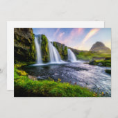 Waterfalls | Kirkjufellsfoss, Iceland Dankeskarte (Vorne/Hinten)