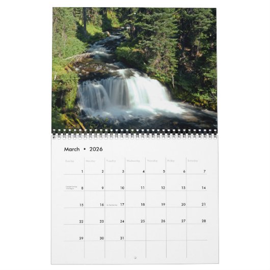 WATERFALLS OF PACIFIC NORTHWEST KALENDER (Mär 2026)