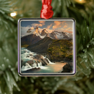 Waterfalls   Salto Grade Waterfall Patagonia Chile Ornament Aus Metall