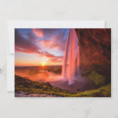 Waterfalls | Seljalandsfoss Waterfall Dankeskarte (Vorderseite)
