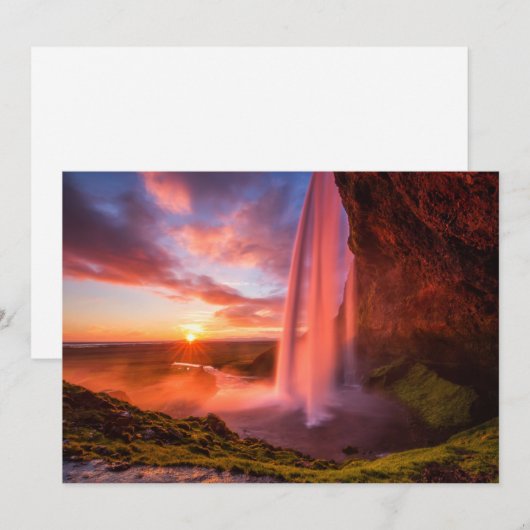 Waterfalls | Seljalandsfoss Waterfall Dankeskarte (Vorne/Hinten)
