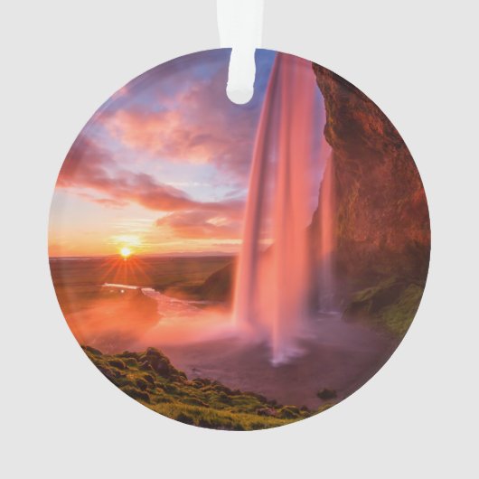 Waterfalls | Seljalandsfoss Waterfall Ornament (Rückseite)