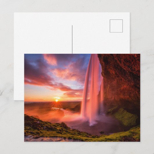 Waterfalls | Seljalandsfoss Waterfall Postkarte (Vorne/Hinten)