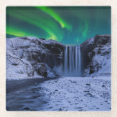 Waterfalls | Skógafoss Waterfall Glasuntersetzer (Vorderseite)