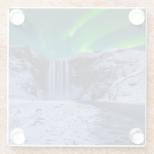 Waterfalls | Skógafoss Waterfall Glasuntersetzer (Rückseite)