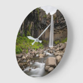 Waterfalls | Svartifoss Waterfall, South Iceland Große Wanduhr (Winkel)
