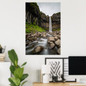 Waterfalls | Svartifoss Waterfall, South Iceland Poster (Heimbüro)