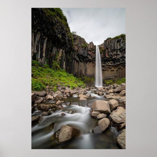 Waterfalls | Svartifoss Waterfall, South Iceland Poster (Vorne)