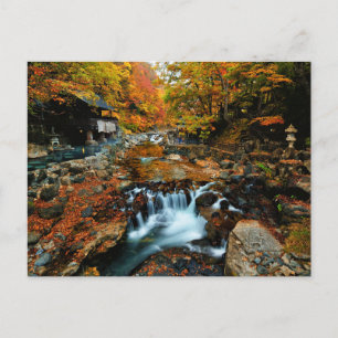 Waterfalls   Takaragawa Onsen Osenkaku, Japan Postkarte