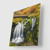 Waterfalls | Triberg Waterfalls, Germany Quadratische Wanduhr (Winkel)