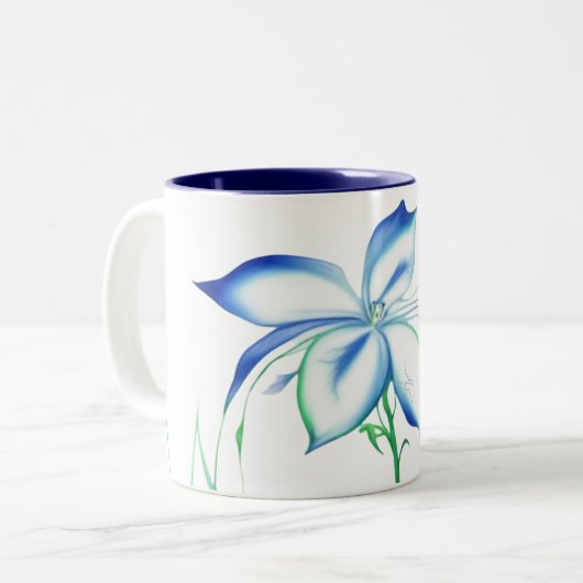 Waterflower 2 zweifarbige tasse (Vorderseite Links)