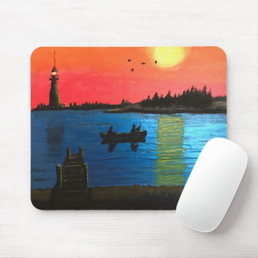 Waterfont Sunset Mouse Pad Mousepad (Mit Mouse)
