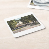 Waterford CT, Connecticut, Inn und Hütten Postc Rechteckiger Pappuntersetzer (angewinkelt)