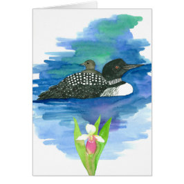 Waterfowl Loon Baby Bird Lady Slipper Blank