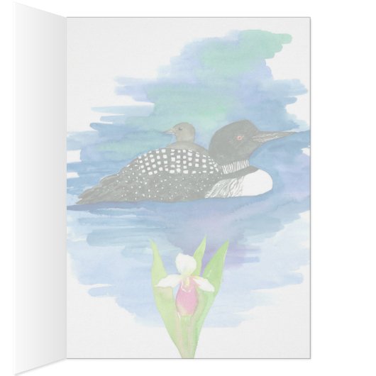 Waterfowl Loon Baby Bird Lady Slipper Blank (Innen (Rechts))