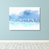 "Waterfront" 24" x 18" abstrakte moderne Kunst Leinwanddruck (Insitu (Holzboden))