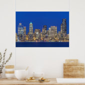 Waterfront und Downtown Skyline bei Twilight Poster (Küche)