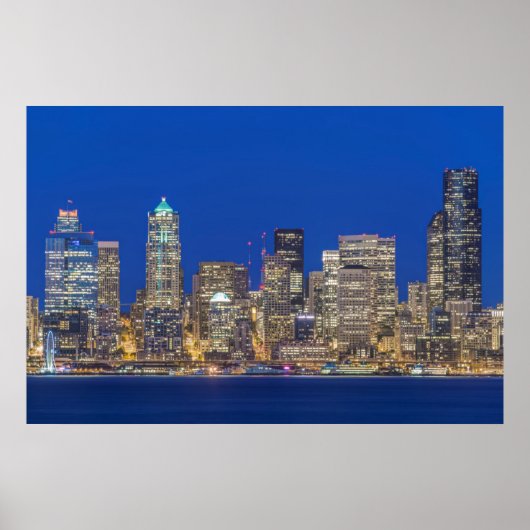 Waterfront und Downtown Skyline bei Twilight Poster (Vorne)