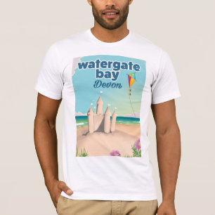 Watergate Bay devon Sandcastle-Urlaubsposter T-Shirt