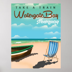 Watergate Bay, Newquay Vintage-Reiseposter Poster